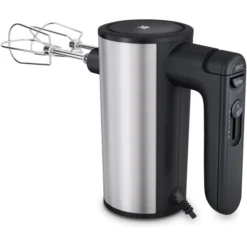 WMF Kult X Edition Handrührer, Handrührgerät, Quirl Mit 5 Geschwindigkeitsstufen, Turbofunktion, Handmixer 400 W, Cromargan Matt, Schwarz