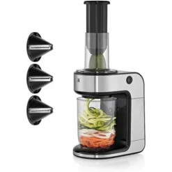 WMF Kult X Gemüsenudeln Spiralschneider Elektrisch, Zoodle Maker, Zucchini Nudeln Schneider, 3 Schneideinsätze Und Auffangbehälter