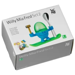 WMF McEgg Eierbecher Mit Löffel, Kunststoff, Cromargan Edelstahl Poliert, Spülmaschinengeeignet, Blau -VMD Geschäft unnamed file 1072