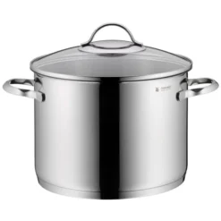 WMF Provence Plus Gemüsetopf 24cm, Glasdeckel, Topf Groß 8,8l, Cromargan Edelstahl Poliert, Topf Induktion, Unbeschichtet, Backofengeeignet