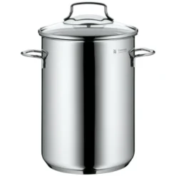 WMF Spargeltopf Hoch Mit Glasdeckel, 16cm, Cromargan Edelstahl Poliert, Dampfgarer, Topf Mit Siebeinsatz, Geeignet Für Pasta, Spaghetti, Gemüse, Induktionsgeeignet, 5,0l