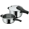 WMF Perfect Schnellkochtopf Set Induktion 2-teilig, Dampfkochtopf 4,5l + 3l, Cromargan Edelstahl Poliert, 2 Kochstufen, Einhand-Kochstufenregler -VMD Geschäft unnamed file 1264