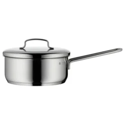 WMF Mini Stielkasserolle 16 Cm, Klein, Metalldeckel, Kochtopf 1,2l, Kleiner Topf Für Singlehaushalt, Cromargan Edelstahl Poliert, Induktion, Stapelbar, Ideal Für Kleine Portionen