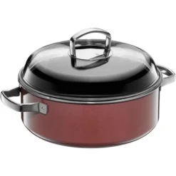 WMF Fusiontec Mineral Bräter Mit Glasdeckel 28 Cm Induktion, Schmortopf 5,9l, Hoher Rand, High-Tech Keramik, Kratzfest, Rot