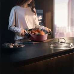 WMF Fusiontec Mineral Bräter Mit Glasdeckel 28 Cm Induktion, Schmortopf 5,9l, Hoher Rand, High-Tech Keramik, Kratzfest, Rot -VMD Geschäft unnamed file 1427