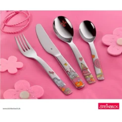 WMF Prinzessin Anneli Kinderbesteck Set 4-teilig, Kinderbesteck Edelstahl, Besteck Kinder Ab 3 Jahre, Cromargan Poliert, Spülmaschinengeeignet -VMD Geschäft unnamed file 1532