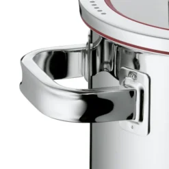WMF Function 4 Stielkasserolle 16cm, Glasdeckel, Kochtopf Klein 1,4l, Milchtopf Induktion, Cromargan Edelstahl Poliert, 4 Abgießfunktionen, Innenskalierung, Rot -VMD Geschäft unnamed file 1588
