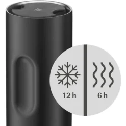 WMF Motion Thermobecher 500 Ml, To Go Becher Für Tee Oder Kaffee, Thermosflasche, Hält 6h Warm/12h Kalt, 360°-Trinköffnung, Schwarz -VMD Geschäft unnamed file 161