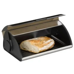 WMF Kitchen Classics Brotkasten 47 X 28 X X18 Cm, Brotbox Mit Klappdeckel, Brotdose, Cromargan Edelstahl, Kunststoff, Herausnehmbare Krümel-Auffangeinlage -VMD Geschäft unnamed file 1653