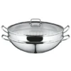 WMF Party Wok-Set 4-teilig, Wokpfanne Mit Deckel, 36 Cm, Dämpfer 4,5l, Ablagegitter, Dämpfereinsatz Cromargan Edelstahl Poliert, Unbeschichtet, Induktion