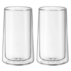 WMF TeaTime Latte Macchiato Gläser -Set 2-teilig, Doppelwandige Gäser, Für Kaffee Und Tee Geeignet, Thermoglas, Hitzebeständig, Spülmaschinengeeignet, V 270ml, H 13cm