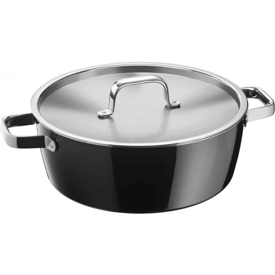 WMF Fusiontec Aromatic Schmorpfanne 28 Cm Hoher Rand, Bräter 5,9l Induktion, Deckel Mit Kondensationsnoppe, High-Tech Keramik, Kratzfest, Schwarz 4 WMF Fusiontec Aromatic Schmorpfanne 28 Cm Hoher Rand, Bräter 5,9l Induktion, Deckel Mit Kondensationsnoppe, High-Tech Keramik, Kratzfest, Schwarz – Bild 2