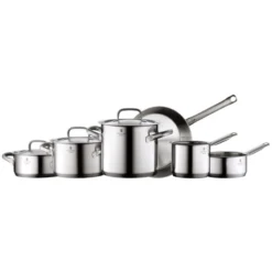 WMF Gourmet Plus Gemüse- Suppentopf Induktion 24cm, Metalldeckel Mit Dampföffnung, Kochtopf Groß 8,8l, Cromargan Edelstahl Mattiert, Innenskalierung -VMD Geschäft unnamed file 1884