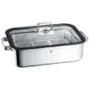 WMF Vitalis Aroma Dampfgarer/Bräter 6,5l, 41 X 27 X 10 Cm, Glasdeckel Mit Silikonrand, Garthermometer, Garblech, Cromargan Edelstahl, Induktion