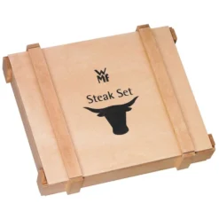 WMF Steakbesteck 12-teilig, Steakbesteck Set Für 6 Personen, Steakmesser, Steakgabel, Cromargan Edelstahl Poliert, Grillbesteck In Holzkiste -VMD Geschäft unnamed file 217