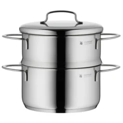 WMF Mini Dampfgarer Mit Metalldeckel Klein 16 Cm, 1,2l, Cromargan Edelstahl Poliert, Induktion, Stapelbar, Ideal Für Kleine Portionen Oder Singlehaushalte