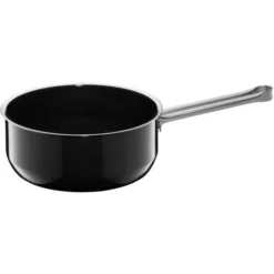 WMF Fusiontec Compact Stielkasserolle 18 Cm, Kochtopf Klein Induktion 1,8l, Glasdeckel, High-Tech Keramik, Kratzfest, Schwarz