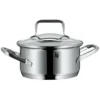 WMF Trend Kochtopf Klein 16cm, Glasdeckel, Bratentopf Induktion 1,4l, Cromargan Edelstahl Poliert, Unbeschichtet, Backofengeeignet -VMD Geschäft unnamed file 2901