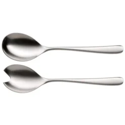 WMF Vision Salatbesteck 2-teilig Salatgabel Servierlöffel Cromargan Protect Edelstahl Rostfrei Mattiert Extrem Kratzbeständig