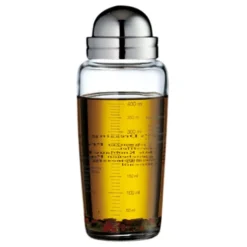 WMF Salat Dressingshaker, Glasbehälter Mit Skalierung, Mit 5 Aufgedruckte Rezepte, Glas, Cromargan Edelstahl, Spülmaschinengeeignet