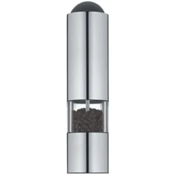 WMF Elektrische Mühle 21 Cm, Salz Und Pfeffermühle Unbefüllt, LED-Leuchte, Cromargan Edelstahl Matt, Glas, Keramikmahlwerk -VMD Geschäft unnamed file 3385