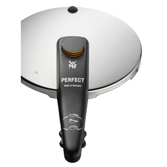 WMF Perfect Ersatzdeckel Für Schnellkochtopf, Dampfkochtopf 3l, 4,5l, 6,5l 8,5l, Cromargan Edelstahl Poliert, Kunststoffgriff, 2 Kochstufen 4 WMF Perfect Ersatzdeckel Für Schnellkochtopf, Dampfkochtopf 3l, 4,5l, 6,5l 8,5l, Cromargan Edelstahl Poliert, Kunststoffgriff, 2 Kochstufen – Bild 2