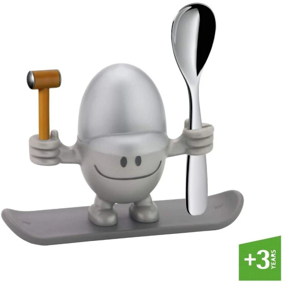 WMF McEgg Eierbecher Mit Löffel, Kunststoff, Cromargan Edelstahl Poliert, Spülmaschinengeeignet, Silber 3 WMF McEgg Eierbecher Mit Löffel, Kunststoff, Cromargan Edelstahl Poliert, Spülmaschinengeeignet, Silber