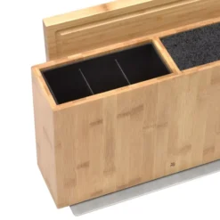 WMF 3in1 All-in-one Block, Messerblock Unbestückt Für 3-4 Messer, Utensilienhalter Für Küchenhelfer, Toolbox, Schneidebrett, Holz, Bambus, Kunststoff-Bürsteneinsatz -VMD Geschäft unnamed file 4413