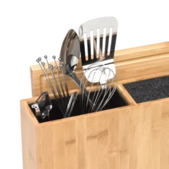WMF 3in1 All-in-one Block, Messerblock Unbestückt Für 3-4 Messer, Utensilienhalter Für Küchenhelfer, Toolbox, Schneidebrett, Holz, Bambus, Kunststoff-Bürsteneinsatz -VMD Geschäft unnamed file 4414