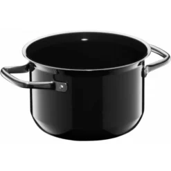 WMF Fusiontec Compact Kochtopf Klein 18 Cm, Fleischtopf Induktion 2,4l, Glasdeckel, High-Tech Keramik, Stapelbar, Kratzfest, Schwarz