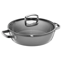 WMF Fusiontec Mineral Schmorpfanne 28 Cm Induktion, Bräter Mit Glasdeckel, Schmortopf 4,1l, Hoher Rand, High-Tech Keramik, Kratzfest, Grau
