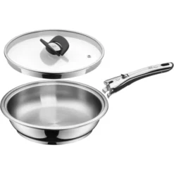 WMF Click&Serve Bratpfanne 24cm Induktion, Ohne Edelstahlgriff, Edelstahlpfanne Unbeschichtet, Cromargan Edelstahl, Backofenfest -VMD Geschäft unnamed file 4582