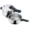 WMF Perfect Plus Schnellkochtopf Set Induktion 2-teilig, Dampfkochtopf 4,5l + 3l, Cromargan Edelstahl Poliert, 2 Kochstufen, Einhand-Kochstufenregler -VMD Geschäft unnamed file 574