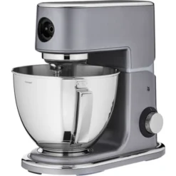 WMF Profi Plus Küchenmaschine, 1000 W, Cromargan-Rührschüssel 5 L, Planetarisches Rührwerk, 8 Geschwindigkeitsstufen, Steel Grey