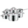 WMF Premium One Topfset Induktion 6-teilig, Kochtopf Set Mit Metalldeckel, Cromargan Edelstahl Poliert, Töpfe Set Unbeschichtet, Innenskalierung -VMD Geschäft unnamed file 938