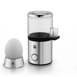 WMF KÜCHENminis 1-Ei-Eierkocher My Egg, Mit Eierbecher, Cromargan Matt, Platzsparend, Mit Härtegradeinstellung, 56 W